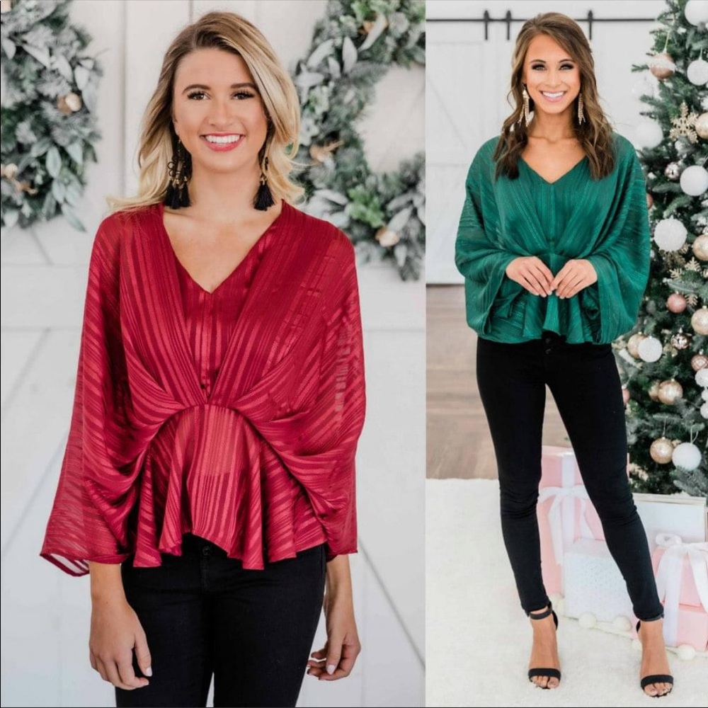 Pink Lily Burgundy Seasonal Blouse Size M